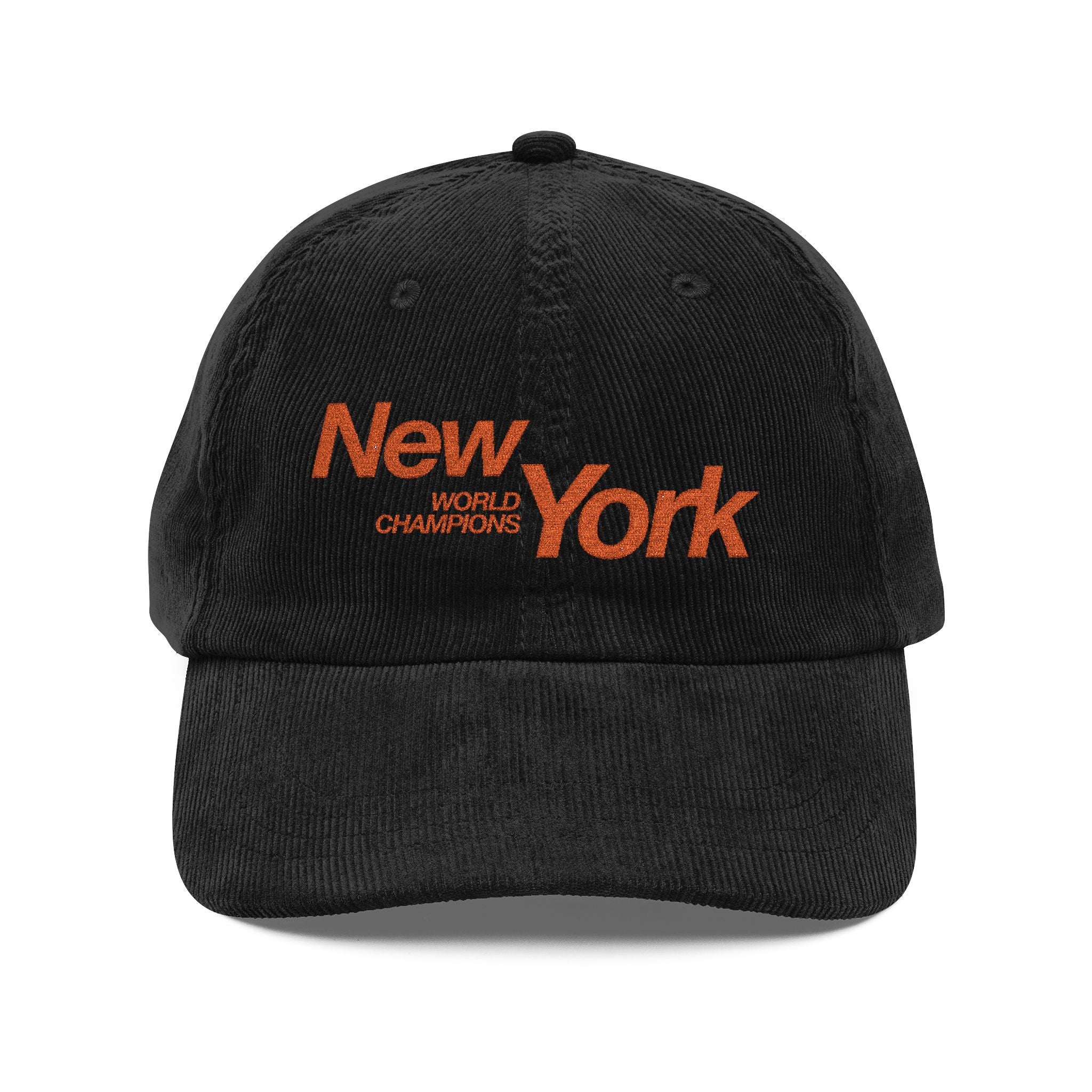 Vintage Corduroy Baseball Cap — Embroidered "New York" Retro Logo