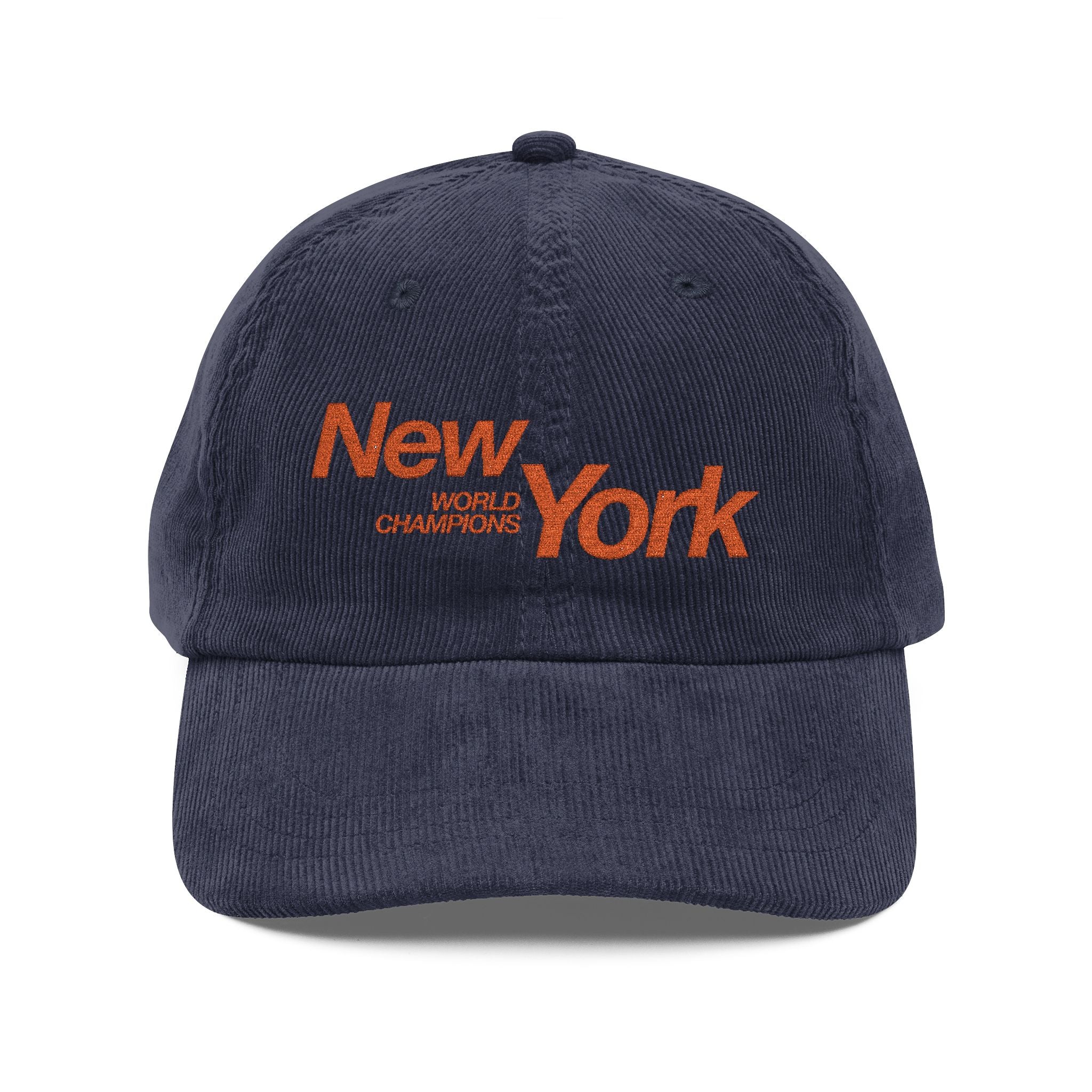 Vintage Corduroy Baseball Cap — Embroidered "New York" Retro Logo